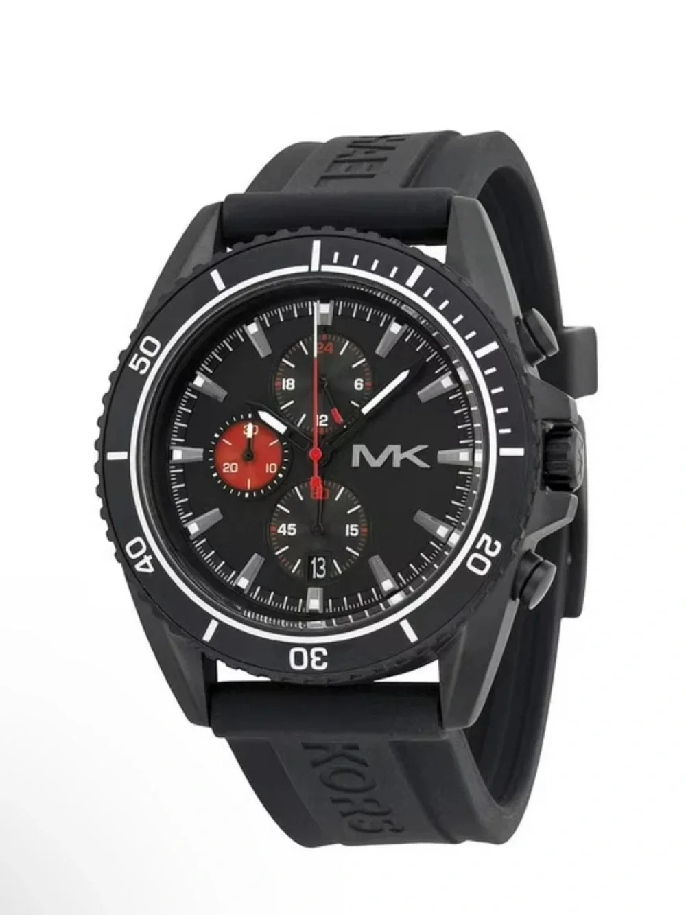 MICHAEL KORS BLACK JETMASTER SILICONE BAND CHRONOGRAPH MEN'S WATCH MK8377